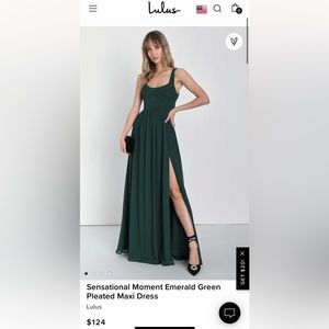 Lulus Emerald green maxi dress